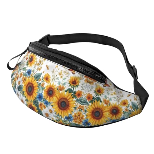 BoltPack Bauchtasche für Damen und Herren, mit verstellbarem Riemen, leichte, wasserdichte Hüfttasche für Sport, Wandern, Laufen, Sonnenblume 7, Einheitsgröße, Trekkingrucksack von Boltpack