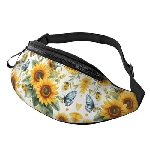 BoltPack Bauchtasche für Damen und Herren, mit verstellbarem Riemen, leichte, wasserdichte Hüfttasche für Sport, Wandern, Laufen, Sonnenblume 8, Einheitsgröße, Trekkingrucksack von Boltpack