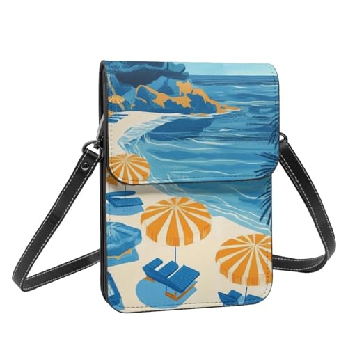 Boltpack Crossbody-Geldbörse, Handytaschen für Damen, Leder, Handytasche, Münzgeldbörse mit verstellbarem Schulterseil, Blue Beach 20, 19 X 13.5 X 1 cm Boltpack Crossbody-Geldbörse, Handytaschen für Damen, Leder, Handytasche, Münzgeldbörse mit verstellbarem Schulterseil, Blue Beach 20, 19 X 13.5 X 1 cm von Boltpack