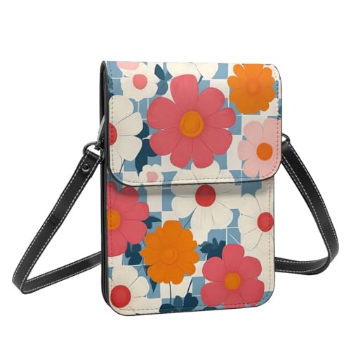 Boltpack Crossbody-Geldbörse, Handytaschen für Damen, Leder, Handytasche, Münzgeldbörse mit verstellbarem Schulterseil, Blumen 1, 19 X 13.5 X 1 cm Boltpack Crossbody-Geldbörse, Handytaschen für Damen, Leder, Handytasche, Münzgeldbörse mit verstellbarem Schulterseil, Blumen 1, 19 X 13.5 X 1 cm von Boltpack
