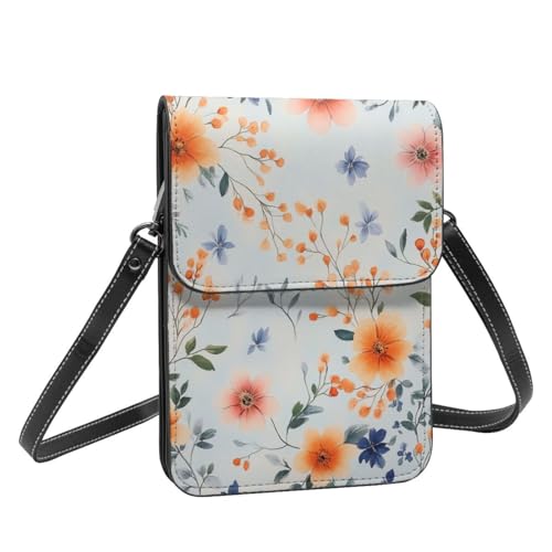 Boltpack Crossbody-Geldbörse, Handytaschen für Damen, Leder, Handytasche, Münzgeldbörse mit verstellbarem Schulterseil, Blumen 7, 19 X 13.5 X 1 cm Boltpack Crossbody-Geldbörse, Handytaschen für Damen, Leder, Handytasche, Münzgeldbörse mit verstellbarem Schulterseil, Blumen 7, 19 X 13.5 X 1 cm von Boltpack