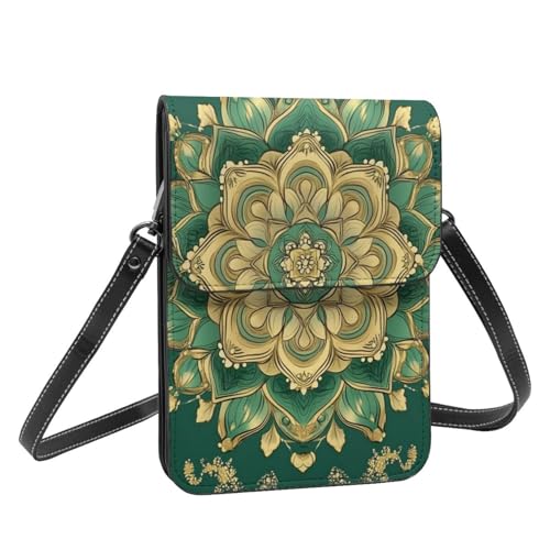 Boltpack Crossbody-Geldbörse, Handytaschen für Damen, Leder, Handytasche, Münzgeldbörse mit verstellbarem Schulterseil, Blumen-Mandala 11, 19 X 13.5 X 1 cm Boltpack Crossbody-Geldbörse, Handytaschen für Damen, Leder, Handytasche, Münzgeldbörse mit verstellbarem Schulterseil, Blumen-Mandala 11, 19 X 13.5 X 1 cm von Boltpack
