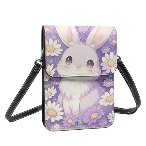 Boltpack Crossbody-Geldbörse, Handytaschen für Damen, Leder, Handytasche, Münzgeldbörse mit verstellbarem Schulterseil, Bunny Flower 4, 19 X 13.5 X 1 cm Boltpack Crossbody-Geldbörse, Handytaschen für Damen, Leder, Handytasche, Münzgeldbörse mit verstellbarem Schulterseil, Bunny Flower 4, 19 X 13.5 X 1 cm von Boltpack
