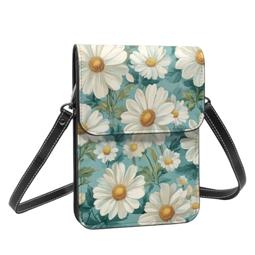 Boltpack Crossbody-Geldbörse, Handytaschen für Damen, Leder, Handytasche, Münzgeldbörse mit verstellbarem Schulterseil, Bunte, schöne Blumen, 19 X 13.5 X 1 cm Boltpack Crossbody-Geldbörse, Handytaschen für Damen, Leder, Handytasche, Münzgeldbörse mit verstellbarem Schulterseil, Bunte, schöne Blumen, 19 X 13.5 X 1 cm von Boltpack