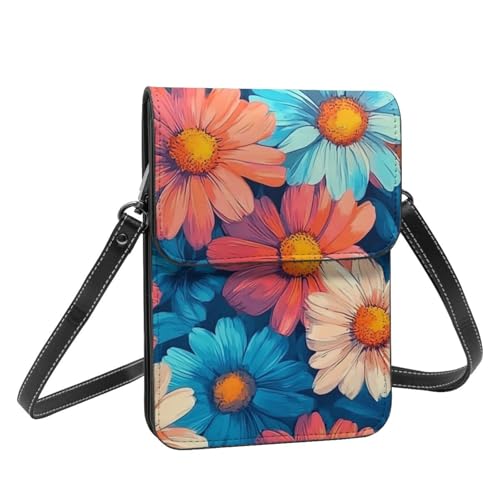 Boltpack Crossbody-Geldbörse, Handytaschen für Damen, Leder, Handytasche, Münzgeldbörse mit verstellbarem Schulterseil, Buntes Blumenmuster 19, 19 X 13.5 X 1 cm Boltpack Crossbody-Geldbörse, Handytaschen für Damen, Leder, Handytasche, Münzgeldbörse mit verstellbarem Schulterseil, Buntes Blumenmuster 19, 19 X 13.5 X 1 cm von Boltpack