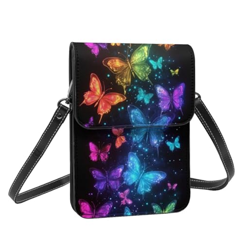 Boltpack Crossbody-Geldbörse, Handytaschen für Damen, Leder, Handytasche, Münzgeldbörse mit verstellbarem Schulterseil, Butterflies Black 12, 19 X 13.5 X 1 cm Boltpack Crossbody-Geldbörse, Handytaschen für Damen, Leder, Handytasche, Münzgeldbörse mit verstellbarem Schulterseil, Butterflies Black 12, 19 X 13.5 X 1 cm von Boltpack