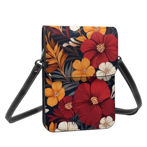 Boltpack Crossbody-Geldbörse, Handytaschen für Damen, Leder, Handytasche, Münzgeldbörse mit verstellbarem Schulterseil, Floral 14, 19 X 13.5 X 1 cm Boltpack Crossbody-Geldbörse, Handytaschen für Damen, Leder, Handytasche, Münzgeldbörse mit verstellbarem Schulterseil, Floral 14, 19 X 13.5 X 1 cm von Boltpack