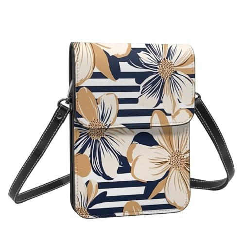 Boltpack Crossbody-Geldbörse, Handytaschen für Damen, Leder, Handytasche, Münzgeldbörse mit verstellbarem Schulterseil, Marineblau-weiße Streifen 4, 19 X 13.5 X 1 cm Boltpack Crossbody-Geldbörse, Handytaschen für Damen, Leder, Handytasche, Münzgeldbörse mit verstellbarem Schulterseil, Marineblau-weiße Streifen 4, 19 X 13.5 X 1 cm von Boltpack