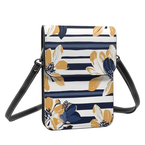 Boltpack Crossbody-Geldbörse, Handytaschen für Damen, Leder, Handytasche, Münzgeldbörse mit verstellbarem Schulterseil, Marineblau-weiße Streifen 9, 19 X 13.5 X 1 cm Boltpack Crossbody-Geldbörse, Handytaschen für Damen, Leder, Handytasche, Münzgeldbörse mit verstellbarem Schulterseil, Marineblau-weiße Streifen 9, 19 X 13.5 X 1 cm von Boltpack