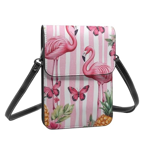 Boltpack Crossbody-Geldbörse, Handytaschen für Damen, Leder, Handytasche, Münzgeldbörse mit verstellbarem Schulterseil, Pink Flamingo 10, 19 X 13.5 X 1 cm Boltpack Crossbody-Geldbörse, Handytaschen für Damen, Leder, Handytasche, Münzgeldbörse mit verstellbarem Schulterseil, Pink Flamingo 10, 19 X 13.5 X 1 cm von Boltpack