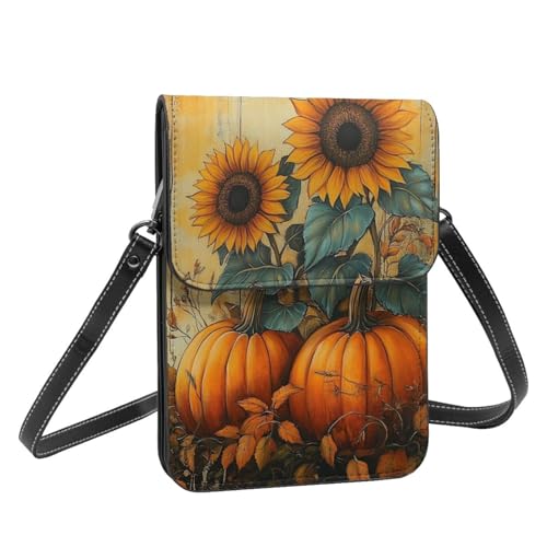 Boltpack Crossbody-Geldbörse, Handytaschen für Damen, Leder, Handytasche, Münzgeldbörse mit verstellbarem Schulterseil, Sunflower Fall Pumpkin 4, 19 X 13.5 X 1 cm Boltpack Crossbody-Geldbörse, Handytaschen für Damen, Leder, Handytasche, Münzgeldbörse mit verstellbarem Schulterseil, Sunflower Fall Pumpkin 4, 19 X 13.5 X 1 cm von Boltpack