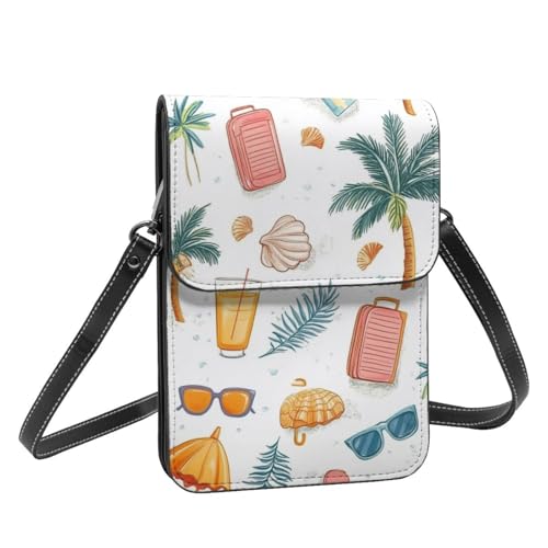 Boltpack Crossbody-Geldbörse, Handytaschen für Damen, Leder, Handytasche, Münzgeldbörse mit verstellbarem Schulterseil, Vacation Style 18, 19 X 13.5 X 1 cm Boltpack Crossbody-Geldbörse, Handytaschen für Damen, Leder, Handytasche, Münzgeldbörse mit verstellbarem Schulterseil, Vacation Style 18, 19 X 13.5 X 1 cm von Boltpack