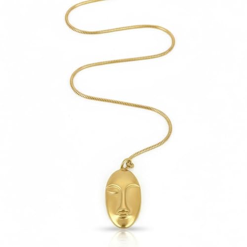 Boltquan 18k titanium gold plated face pendant necklace von Boltquan