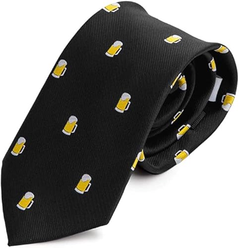 Bolunga Bier Krawatten für Männer/Herren - Oktoberfest Geschenk - Professional and Funny Ties for Man with beer logo - Octoberfest Gift for Men/Him (Schwarz) von Bolunga