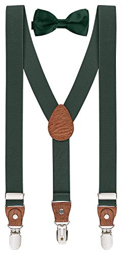 BomGuard Kinder Hosenträger & Fliege Set 2–7 Jahre – Dunkelgrün von BomGuard