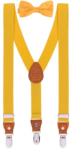 BomGuard Kinder Hosenträger & Fliege Set 2–7 Jahre – Gelb von BomGuard