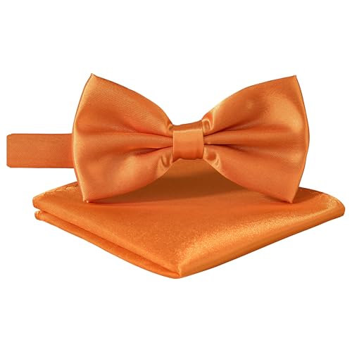 BomGuard Herren Fliege Einstecktuch für Erwachsene - Männer Damen Mann Jugendliche + Tuch, orange von BomGuard