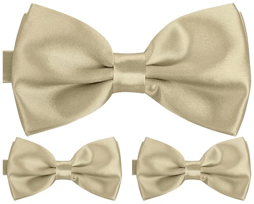 BomGuard Herren Fliege 3 er Set Schleife,champagner-metallic von BomGuard