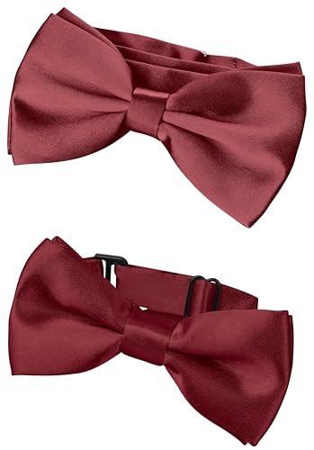 BomGuard Vater Sohn - Partnerlook Fliege Set - Herren Fliege + Kinder Schleife,bordeauxrot von BomGuard