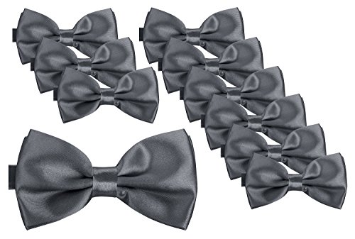 BomGuard Herren Fliege 10 er Set Pack,10 Stück,dunkelgrau von BomGuard