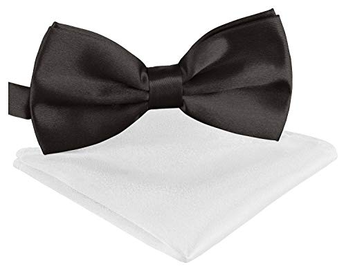 BomGuard Herren Fliege Einstecktuch für Erwachsene - Männer Damen Mann Jugendliche + Tuch,schwarz weiss von BomGuard