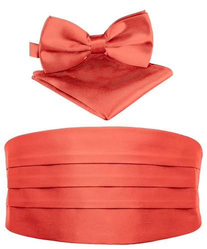 BomGuard Herren Kummerbund - Smoking 3er Set Schärpe Fliege Einstecktuch,rot BomGuard Herren Kummerbund - Smoking 3er Set Schärpe Fliege Einstecktuch,rot von BomGuard