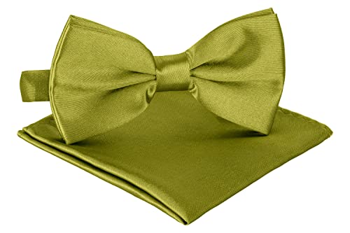 BomGuard Herren Fliege Einstecktuch für Erwachsene - Männer Damen Mann Jugendliche + Tuch, pistaziengrün von BomGuard