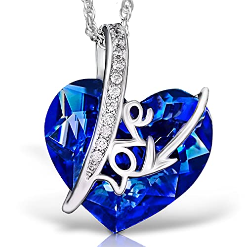 Blue Spirit BomWod Kette Sterling Silber S925, 45+5 cm, inkl. hochwertige Geschenkbox, Ketten für Frauen, Damenschmuck, Halskette Damen, BLAU Kristall, HERZ Blue Spirit BomWod Kette Sterling Silber S925, 45+5 cm, inkl. hochwertige Geschenkbox, Ketten für Frauen, Damenschmuck, Halskette Damen, BLAU Kristall, HERZ von BomWod