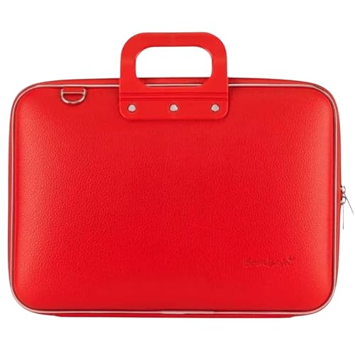 Laptoptasche 15.6 Zoll – Laptop Bag Waterproof Mit Schultergurt – Notebook Tasche mit Innentaschen – Laptop Briefcase - Kunstleder Rot von Bombata