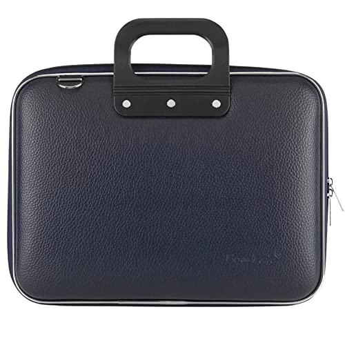 Laptoptasche 17 Zoll – Laptop Bag Waterproof Mit Schultergurt – Notebook Tasche mit Innentaschen – Laptop Briefcase - Kunstleder Blau von Bombata