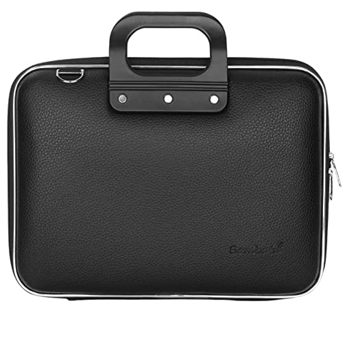 Laptoptasche 17 Zoll – Laptop Bag Waterproof Mit Schultergurt – Notebook Tasche mit Innentaschen – Laptop Briefcase - Kunstleder Schwarz von Bombata