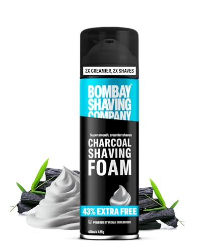 Bombay Shaving Company Charcoal Rasierschaum für Männer, 425g (43% Extra) | Mehr als 100 Rasuren | Aktivkohle und marokkanisches Arganöl von Bombay Shaving Company