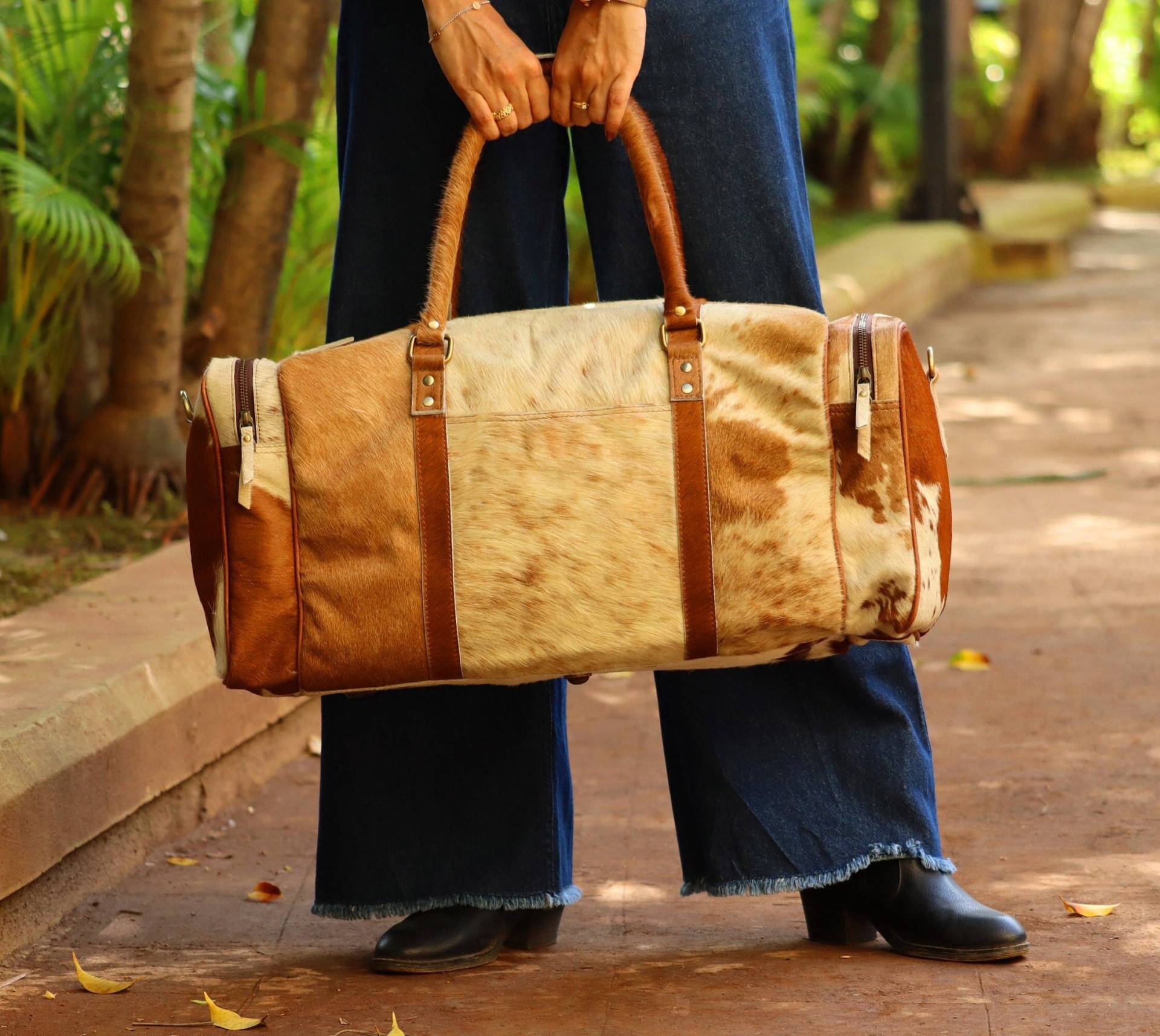 Über Nacht Echte Lederhaare Am Weekender Naturhaare Auf Stabilem Seesack Reisetasche Über Nacht Echte Lederhaare Am Weekender Naturhaare Auf Stabilem Seesack Reisetasche von BombayBlossom