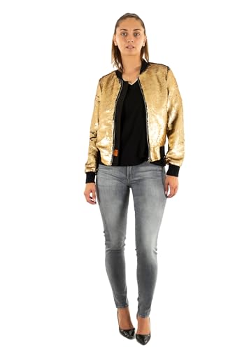 Bombers Original Damen Glitter Jacke, Gold (Gold A-1), Medium von Bombers Original