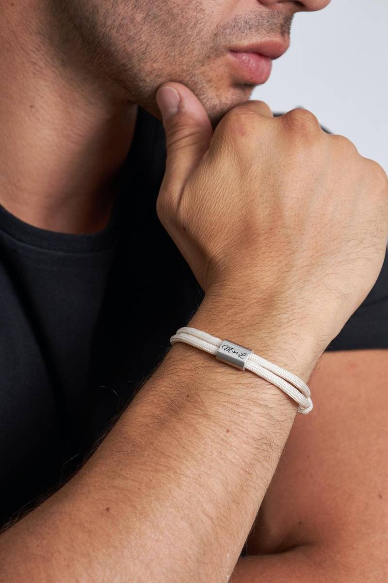 Segeltau Armband - Gravurarmband Handgefertigtes Für Männer Und Frauen Partnerarmband, Geschenk Freund Freundin von BombriShop