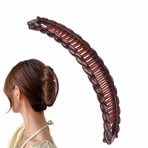 Bananenspange Haare | Banana Hair Clip | Vintage Clip Für Dünnes/Dickes Haar | Doppelkamm Bananen Haarspange Für Langes Glattes Und Lockiges Haar | Pferdeschwanzclips For Frauen von Bomefoi