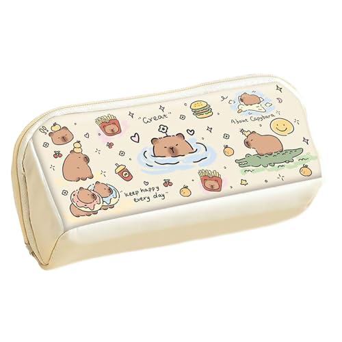 Bomefoi Capybara Federmäppchen | Federtasche Mit Mehreren Fächern,Doppelfach Cartoon Etui Für Schüler Schule Arbeitsplatz Rucksack Täglich von Bomefoi