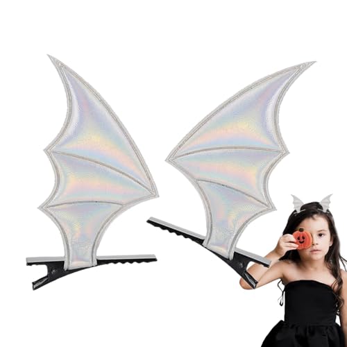 Bomefoi Fledermausflügel Haarspange - 2 Stück Haarspangen,Goth-Accessoires, Haarspange für Frauen und Mädchen, Halloween-Cosplay-Party-Kostüm von Bomefoi