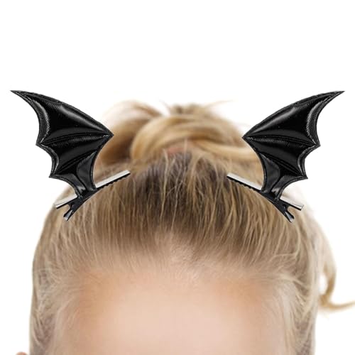 Bomefoi Halloween Haarspangen | 2 Stück Gothic Haarspangen - Halloween Fledermausflügel für Party Cosplay Requisiten, Haarspange, Haarnadel Haarschmuck von Bomefoi