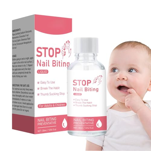 Bomefoi Kinder Anti-Nagelbeißen | Bittere Flüssigkeit Gegen Nägelkauen 30ml,Langanhaltende Flüssigkeit Gegen Daumenlutschen & Fingerbeißen Für Kleinkinder, Babys Und Erwachsene von Bomefoi