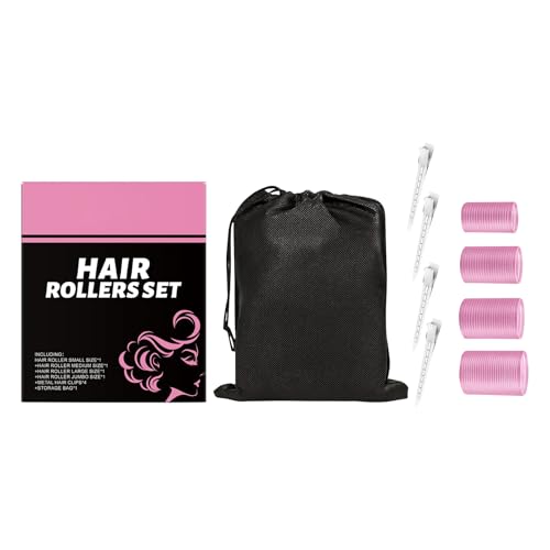 Bomefoi Lockenwickler Für Haare, Selbstklebende Haarwickel, Kältelocken Mit Clips Für Frauen Dickes Feines Dünnes Langes Mittleres Volumen Pony Reisen von Bomefoi