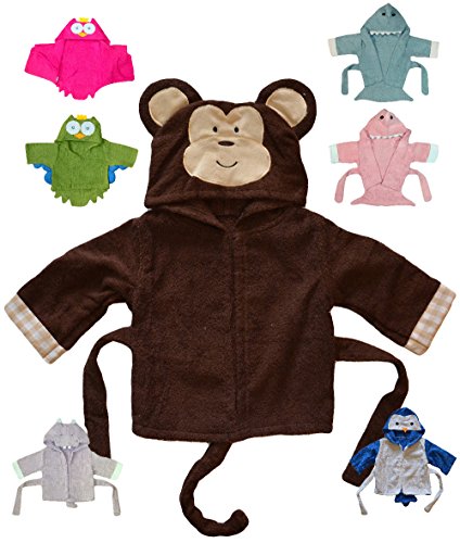 Bomio | Baby Bademantel Eule | Baby Kapuzen-Bademantel aus 100% hautfreundlichem Frottee | waschmaschinenfest und trocknergeeignet | bis 100cm Körpergröße | Pink von Bomio