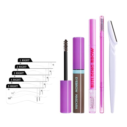 BommFu Augenbrauenstift-Set, Augenbrauen-Make-up-Set, Bruchfestes wasserfestes Augen-Make-up, Das Make-up-Set enthält Mascara, Augenbrauenkarte und Augenbrauencreme für die Augenbrauen von BommFu