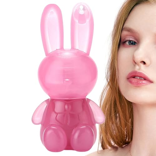 BommFu Bunny Lip Gloss | Bunny Shape Lip Stick Für Frauen | Feuchtigkeitsspendende Hasenspiegellippen Glanz | Süße Kaninchenspiegel Lipglasur - Waterproof Long Lasting Non-Stick For Girls von BommFu
