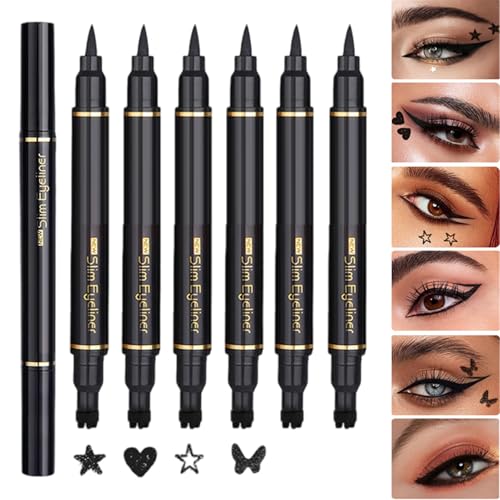 BommFu Flüssiger Eyeliner Stift | Doppelkopf Eyeliner Stempel Set - Lang Anhaltend & Wasserfest Für Bühne Reisen Feiern Make-up Kosmetik BommFu Flüssiger Eyeliner Stift | Doppelkopf Eyeliner Stempel Set - Lang Anhaltend & Wasserfest Für Bühne Reisen Feiern Make-up Kosmetik von BommFu