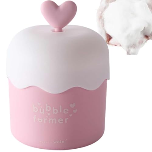 BommFu Gesichtsreiniger Foamer Cup | Cute Face Cleanser Bubbler | Süßer Herz-Griff-Gesichts-Schaum-Maker Rich Cream Foamer - Für Mädchen Face Wash Shower Tools von BommFu