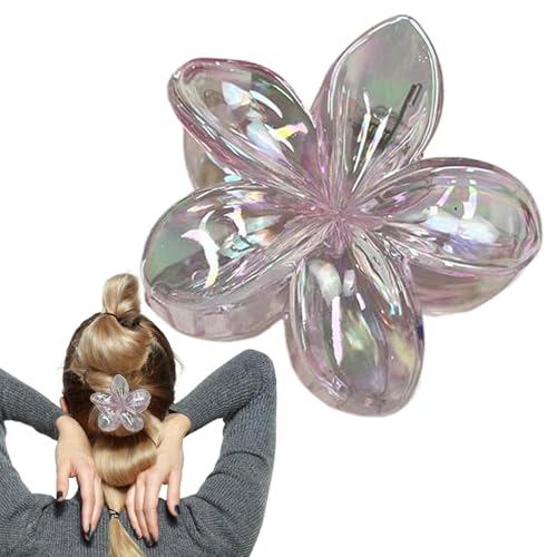 BommFu Hawaiianische Haarblume | Transparent Groß Haarspangen Daten Für Dickes Dünnes Haar | Rutschfest Haarspange Bunte Haarspangen Damen - Niedliche Krallen-Clips Für Frauen Und Mädchen von BommFu