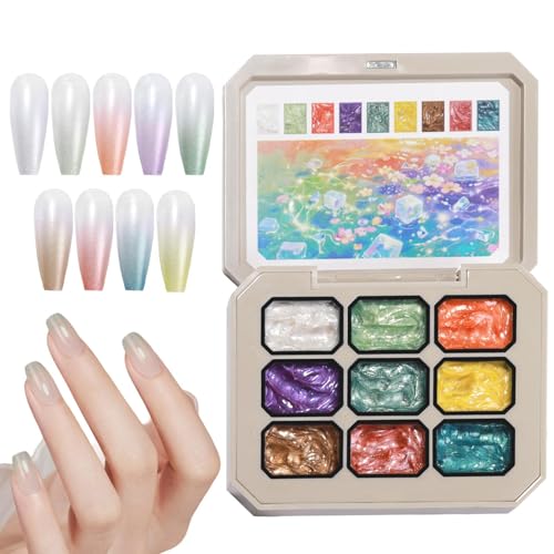 BommFu Klopfgel - Farbverlauf-Gel - 9-Farben Nagellack-Palette Mit Zubehör Für Nagelmalerei Design Kunst Maniküre Zu Hause Für Frauen Und Mädchen von BommFu