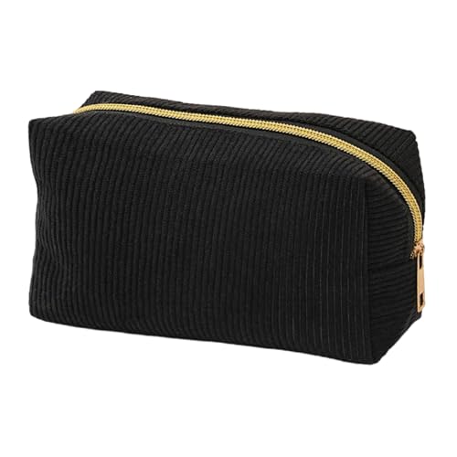 BommFu Schminktasche Für Frauen | Cord-Stoff Federmäppchen | Etui Stifte Stylisches | Schreibwaren Organizer Tasche | Tragbares Federmäppchen - Ideal Für Schule Büro von BommFu