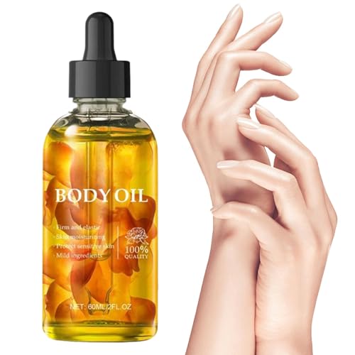 BommFu Vanille-Rosen-Körperöl | Ätherisches Vanilleöl Für Die Haut | Handgefertigtes Premium-Öl Für Haut Und Haar | Körperöle Für Frauen | Lang Anhaltender Duft - Tief Feuchtigkeitsspendend von BommFu